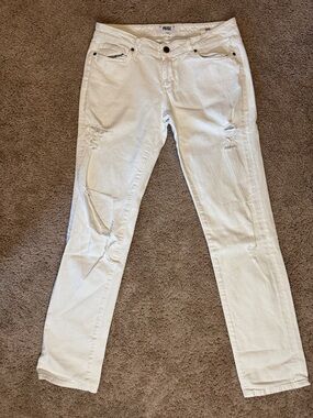 PAIGE White Ripped Slim Jeans
